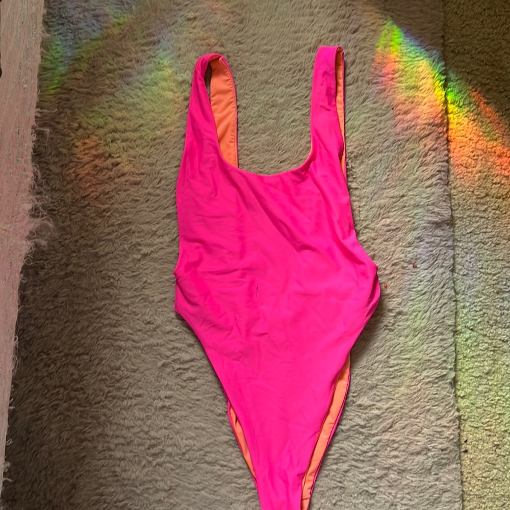 Hot pink Barbie one piece swim suit